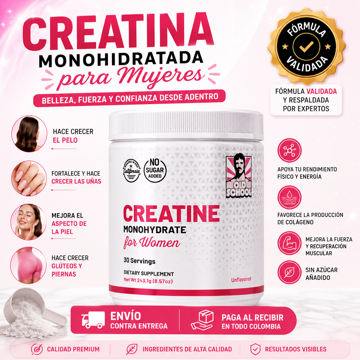 Creatina: Más Fuerza, Más Glúteo, Más Recuperación